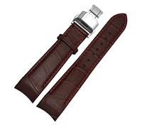 GSZCCZS Curved End Men Starts Band de banda para BL9002-37 05A BT0001-12E 01A Matrícula de marca Genuine Leather con hebilla de mariposa 20 22 22 mm