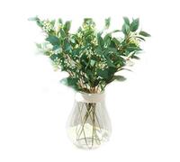 GSZCCZS Flores Artificiales, Juego de jarrones de Vidrio, decoración Natural de Ramas, Flor de plástico, arreglo Floral Realista, decoración de Bodas, decoración de Mesa Centro de Mesa de la Oficina