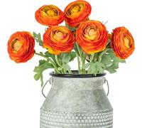 GSZCCZS Flores secas exóticas Bouquet 10pcs Flores Artificiales de ranúnculos, Hermosas Flores de ranúnculos para la decoración de la Mesa de la casa (sin jarrón) (Amarillo)