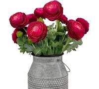 GSZCCZS Flores secas exóticas Bouquet 10pcs Flores Artificiales de ranúnculos, Hermosas Flores de ranúnculos para la decoración de la Mesa de la casa (sin jarrón) (Amarillo)