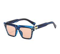 GSZCCZS Gafas de sol 2025 para mujer, con patrón colorido, UV400, color gris, degradado, lentes de sol para hombre, Té azul claro, Talla única