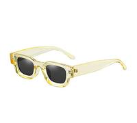 GSZCCZS Gafas de sol pequeñas y populares para mujer, estilo retro, punk, UV400, para hombre, Gris Amarillo, Talla única