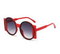 GSZCCZS Gafas de sol redondas de gran tamaño para mujer, con contraste de color, UV400, retro, únicos, para hombres, a la moda, degradados, Rojo, negro, gris, Talla única