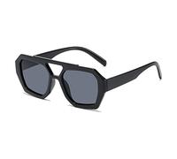 GSZCCZS Gafas de sol retro para mujer, UV400, negro/gris, Talla única