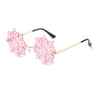 GSZCCZS Gafas de Sol sin Borde de Moda Mujeres Flor única Mirror Colorido Lente Sol Gasas Hembra Hugar sin Lentes sin láspides