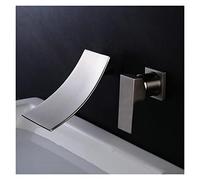 GSZCCZS Grifo de Lavabo montado en la Pared Grifo Monomando para baño Grifo para Fregadero frío y Caliente Caño Giratorio Níquel bruñido/Cromo/Negro (Cromo)