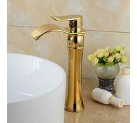 GSZCCZS Grifo Grifos de baño Dorados Cascada Baño Grifo Dorado Grifo Monomando para Lavabo de tocador, Grifos de Cocina