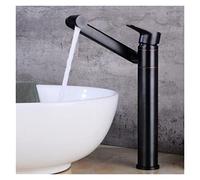 GSZCCZS Grifo Monomando de latón frío y Caliente a la Moda, Acabado Negro, Grifo de Lavabo Individual, Grifo de Lavabo de baño, Mezclador de Lavabo (Nero)