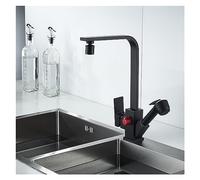 GSZCCZS Grifo para Fregadero de Cocina, Control Dual frío y Caliente, Todo Cobre, rotación extraíble, Lavabo retráctil para Lavado de Verduras con Pistola rociadora (C7)