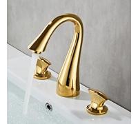 GSZCCZS Grifo para Lavabo de baño, Grifo de baño de latón, Grifo Generalizado con rotación, grifos para Lavabo, grifos de Lavabo de Tres Agujeros (Color: níquel)