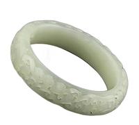GSZCCZS Hetian Black White Jade Bangles Corta Flower Jade Bracelet Bangles for Women Jade Bracelet Jewelry (56-57 mm)