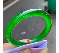 GSZCCZS Hielo flotante de flores verdes Bangle Jadeite Handring Emerald Jade Bracelet delicada joyería escasa (61-62 mm)