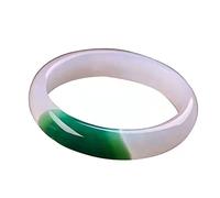 GSZCCZS Ice Jade Green White Chalcedony Agate Bangles Fashion Hand Jewelry Bracelet Accessorie Gift (59-60 mm)