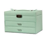 GSZCCZS Jewecy Box 3 Capas Organizador de joyería de joyería Caja de joyería de joyería PU PULO Joyería de Cuero para Corbata de Anillo de aretes Organizador de Joyas de joyería