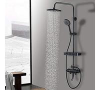 GSZCCZS Kits de Ducha, Grifo de Ducha Negra Termostática de Pantalla Digital Válvula Montaje de Pared Cabezal de Ducha con Juego de Ducha para el baño para el baño