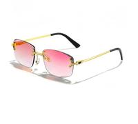 GSZCCZS Lentes de sol rectangulares punk 2025 para hombres y mujeres, lentes degradados, lentes de sol de metal para hombres y deportes, C04 Espejo rojo, Talla única