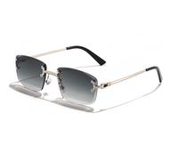GSZCCZS Lentes de sol rectangulares punk 2025 para hombres y mujeres, lentes degradados, lentes de sol de metal para hombres y deportes, C12 gris, Talla única
