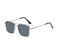 GSZCCZS Lentes de sol retro de metal para mujer, lentes degradados de océano transparente UV400 para hombre, plateado, Talla única