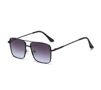 GSZCCZS Lentes de sol retro de metal para mujer, lentes degradados de océano transparente UV400 para hombre, Gradiente negro y gris, Talla única