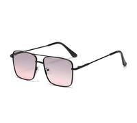 GSZCCZS Lentes de sol retro de metal para mujer, lentes degradados de océano transparente UV400 para hombre, Negro, gris y rosa, Talla única