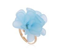 GSZCCZS Lindo anillo de declaración de flores de camelia para mujeres niñas dainte de pétalos de pétalos de pétal