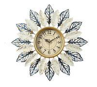 GSZCCZS Metal Leaf Reloj Decorative Hogar Sala de Estar Dormitorio Reloj de Pared silencioso Reloj Ratio Rústico