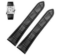 GSZCCZS Mira la correa para la serie de calibre de tanque Genuine cuero mecánico Hombres y mujeres 20 mm 22 mm 23 mm Banda de reloj de 25 mm (color: negro de carbón, tamaño: 25 mm)