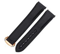 GSZCCZS Mira la pulsera para Omega 300 Seamaster 600 Planeta Ocean Plegado Plegado Silicona Strap Accesorios de reloj Banda de reloj (Color: Naranja negra, Tamaño: 22 mm)
