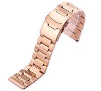 GSZCCZS Mira una pulsera de acero inoxidable cepillada con correa 18 mm, 20 mm, 22 mm, 24 mm Band de la banda Damas Ratigantes Doble Push Swolding Cuase