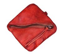 GSZCCZS Monedero de 1 Pieza para Hombres y Mujeres, Bolso Retro pequeño de Cuero con Cremallera, Mini Bolso Informal Ultrafino (Color: A, Tamaño: 9 * 2 * 9 cm)