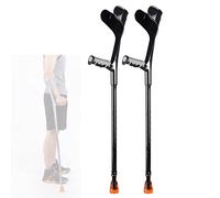 GSZCCZS Muletas del antebrazo para Adultos, muletas Ajustables para niños, Ancianos, Ancianos, muletas livianas para Caminar, 1 par (Color: Negro) Aniversario