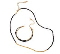 GSZCCZS NUEVA 2025 EB BELLE TIENDA OFICIAL LABADA BLACAS DOBLE CLACLETS CLACELETS CLASCOS Hallazgos de joyas Set para mujeres Accesorios de moda de cadena negra Regalo creativo