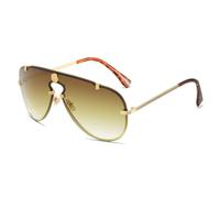 GSZCCZS Nuevos lentes de sol redondos 2025 para mujeres y hombres, lentes de sol de metal para viajes y exteriores, Marrón degradado, Talla única