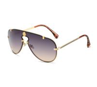 GSZCCZS Nuevos lentes de sol redondos 2025 para mujeres y hombres, lentes de sol de metal para viajes y exteriores, gris y marrón, Talla única