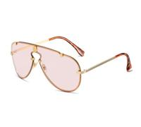 GSZCCZS Nuevos lentes de sol redondos 2025 para mujeres y hombres, lentes de sol de metal para viajes y exteriores, Pink, Talla única