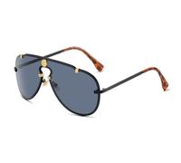 GSZCCZS Nuevos lentes de sol redondos 2025 para mujeres y hombres, lentes de sol de metal para viajes y exteriores, gris, Talla única