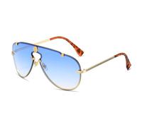 GSZCCZS Nuevos lentes de sol redondos 2025 para mujeres y hombres, lentes de sol de metal para viajes y exteriores, Azul degradado., Talla única