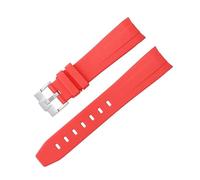 GSZCCZS Para la banda de reemplazo de relojes de Omega Speedmaster curvado sin correa de goma de gapas mujeres 20 mm 21 mm 22 mm Bandas de reloj de oro plateado Rose negro Hebilla