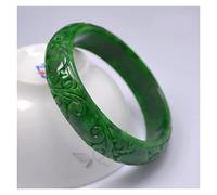 GSZCCZS Patrón tallado Flower brazalete Jade de brazalete para mujeres Joyas de jade (58-59 mm)