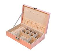 GSZCCZS Pequeño joyero de viaje para mujeres, organizador portátil PU Gran estuche de cuero para pulsera de arete del collar (color: la extraña aventura 1 de negro-jojo)