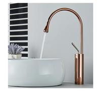 GSZCCZS Pequeño/Mediano/Grande Gota de Agua Lavabo Creativo Placa de Mezcla de Agua fría y Caliente Grúa Grifo de baño Monomando de un Solo Polo (Oro Rosa M)