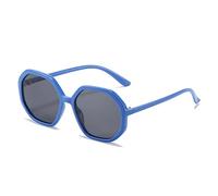 GSZCCZS Polygon - Gafas de sol para mujer, vintage, colores caramelos, lentes de sol degradados UV400, azul/gris, Talla única