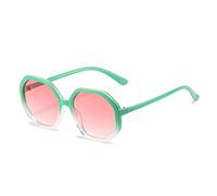 GSZCCZS Polygon - Gafas de sol para mujer, vintage, colores caramelos, lentes de sol degradados UV400, Gradiente verde y rosa, Talla única