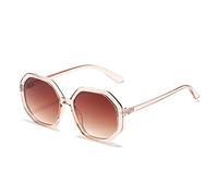 GSZCCZS Polygon - Gafas de sol para mujer, vintage, colores caramelos, lentes de sol degradados UV400, Té champán, Talla única