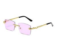 GSZCCZS Polygon - Gafas de sol sin montura para mujer, decoración retro de serpiente, lentes transparentes para el océano, gafas de sol para hombre, gafas de sol UV400, Purple, Talla única