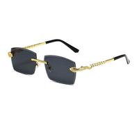 GSZCCZS Polygon - Gafas de sol sin montura para mujer, decoración retro de serpiente, lentes transparentes para el océano, gafas de sol para hombre, gafas de sol UV400, Black, Talla única