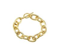 GSZCCZS Pulsera de alternancia gruesa para mujeres, enlace de sangre ovalada geométrica de hebilla, joyería de cadena de acero inoxidable