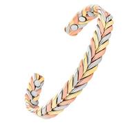 GSZCCZS Pulseras de cobre puro para mujeres 3500 Gauss Regalo de joyería de brazalete trenzado magnítico