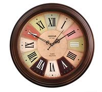 GSZCCZS Reloj de Pared Redonda Reloj clásico clásico Retro no Title Cuarzo Decorativo Reloj de Pared de Madera Maciza para Sala de Estar Cocina Oficina en casa no Ticking