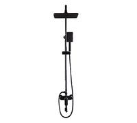 GSZCCZS Sistema de Ducha Antiguo Juego de Ducha montada en la Pared de latón Negro con Grifo de Cabeza de Ducha, batidora de Ducha Ajustable para el Hotel